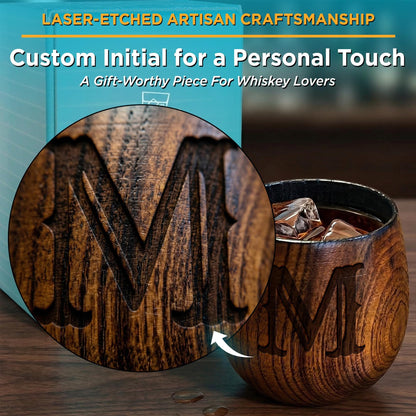 Personalized Groomsmen Whiskey Glass-Personalized Groomsmen Gifts-Groomsmen Bourbon Glass-Monogram Whiskey Glass-Rustic Wedding