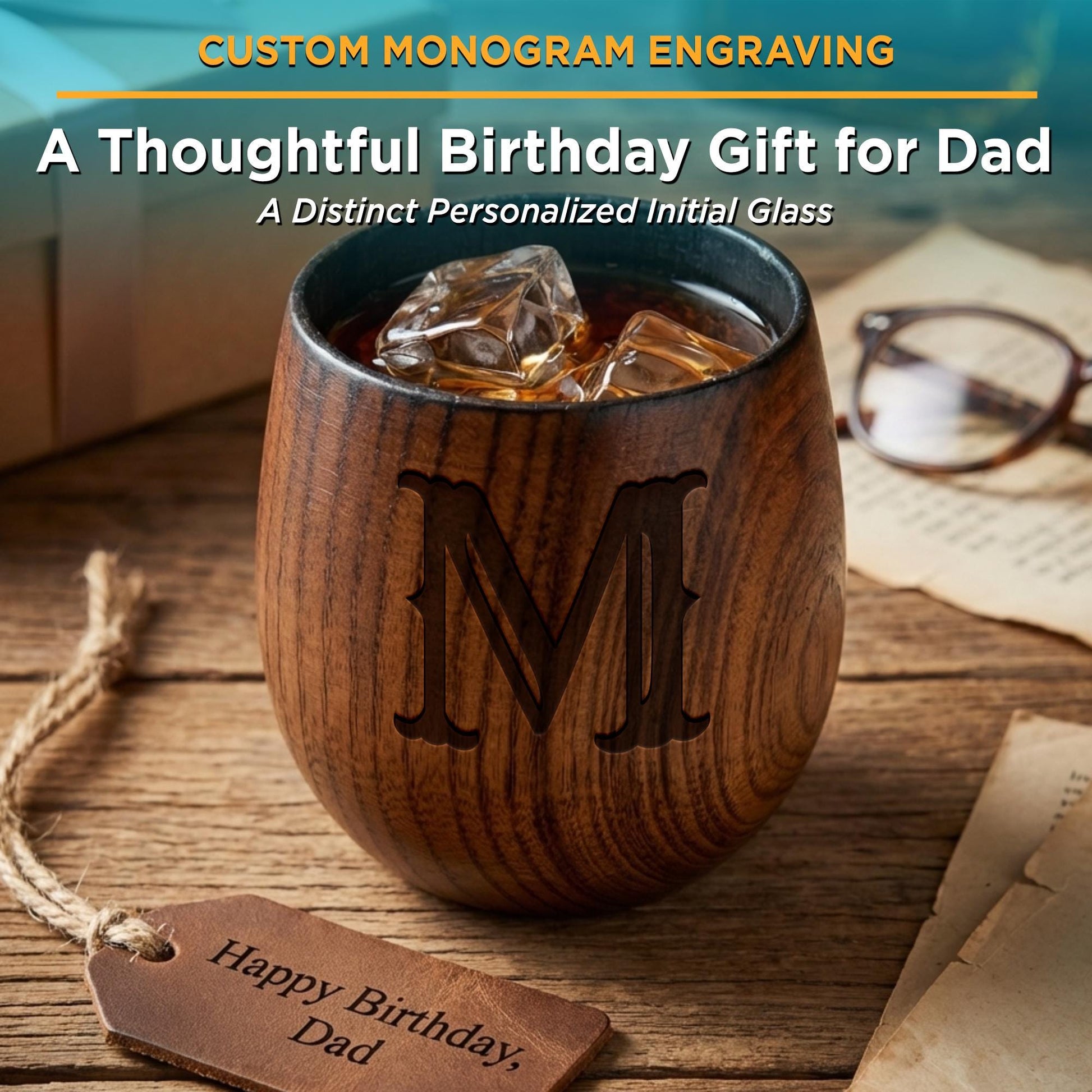 Personalized Groomsmen Whiskey Glass-Personalized Groomsmen Gifts-Groomsmen Bourbon Glass-Monogram Whiskey Glass-Rustic Wedding