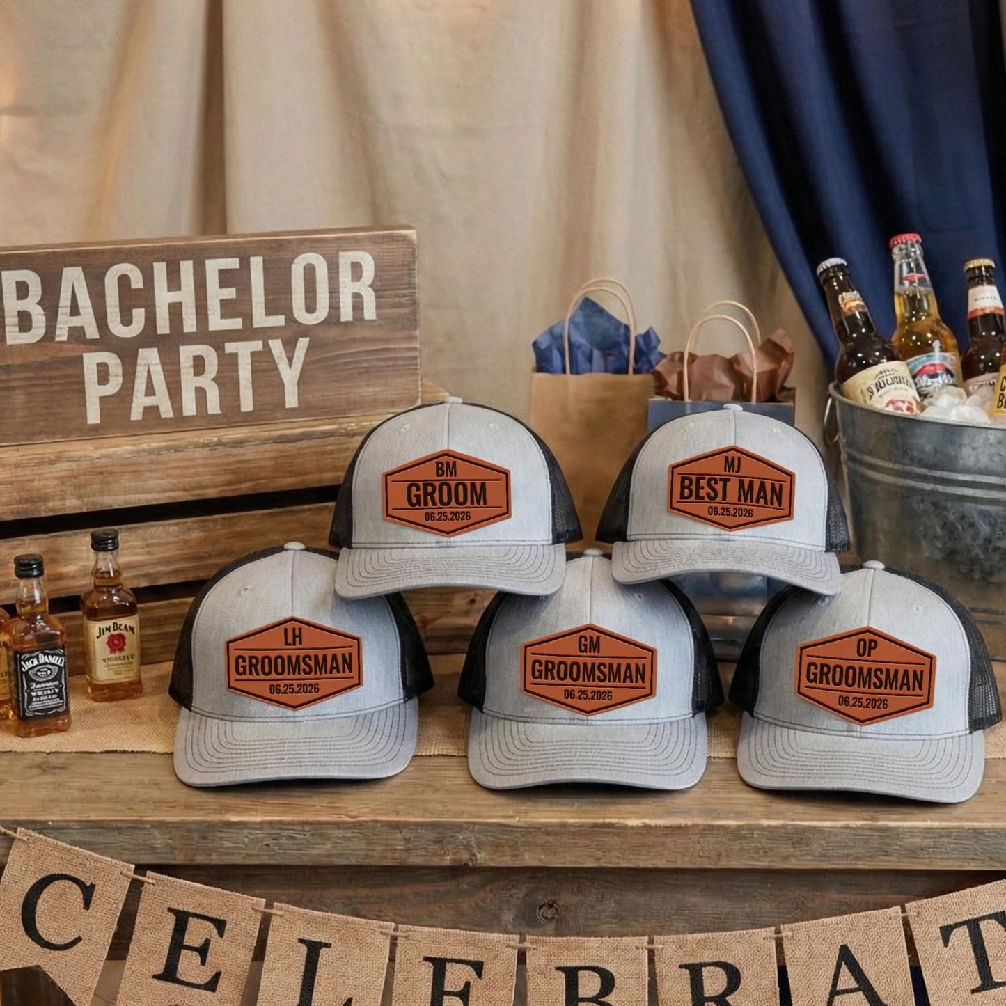 Custom Groomsman Hats-Wedding Party Hats-Bachelor Party Hats-Groomsman Patch Hats-Groomsman Proposal-Wedding Groomsmen Gifts-Groom Hat