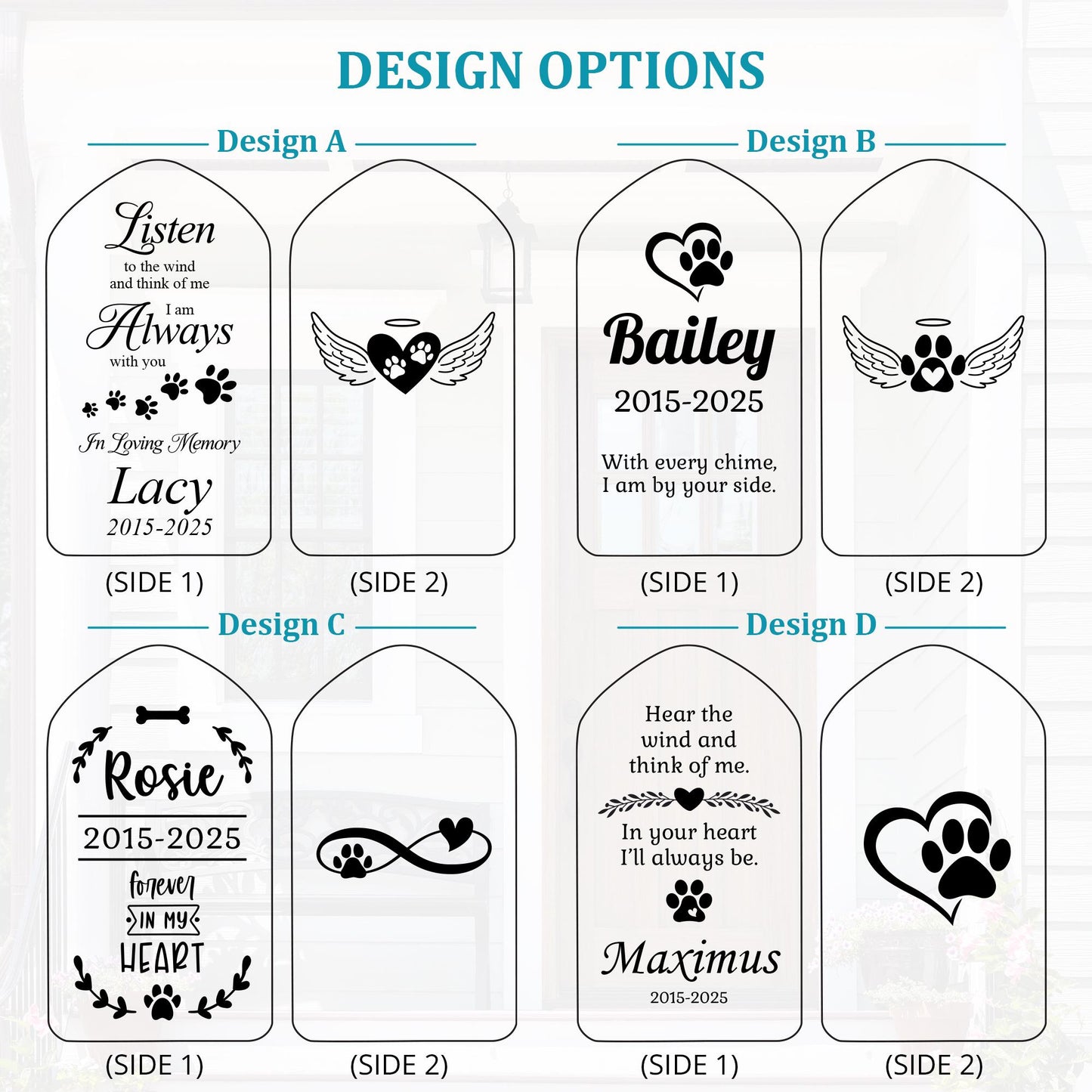 Pet Memorial Wind Chimes-Personalized Wind Chimes-Dog Memorial Gift-Pet Memorial Wind Chime-Bereavement Gift-Dog Memorial-Dog Pet Loss