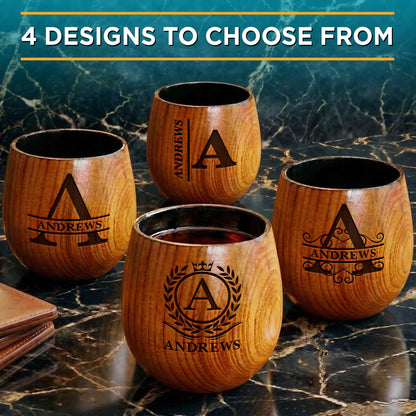 Personalized Wood Bourbon Whiskey Glass-Groomsmen Gifts-Custom Engraved Groomsmen Gifts-Groomsmen Proposal Gifts-Personalized Groomsmen Cup