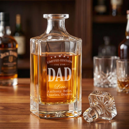Personalized Fathers Day Dad Gift-Dad Decanter-Fathers Day Gifts-Custom Gifts For Men-Funny Fathers Day Gifts-Dad Gift With Kids Names