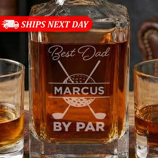 Personalized Fathers Day Gift-Golf Gifts For Dads-Golf Decanter-Golf Gifts For Men-Golf Lover Gift For Him-Golf Decanter Set-Dad Golf Gift