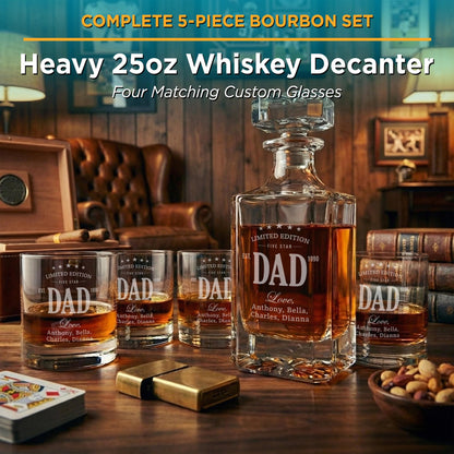 Personalized Fathers Day Dad Gift-Dad Decanter-Fathers Day Gifts-Custom Gifts For Men-Funny Fathers Day Gifts-Dad Gift With Kids Names