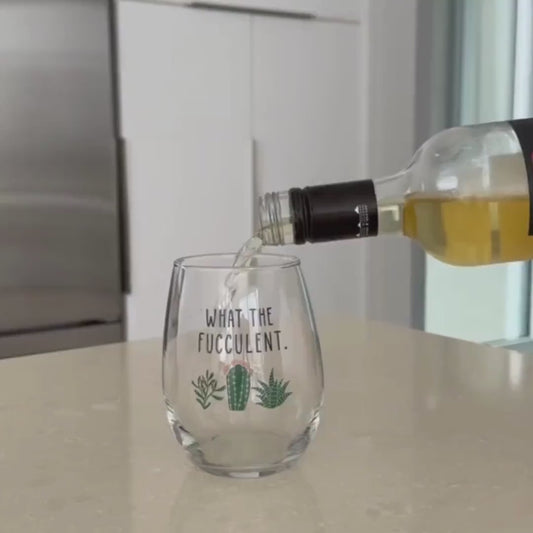 Funny Succulent Gift-What The Fucculent-Plant Wine Glass-Cacti-Plant Lovers Gift Ideas-Gifts For Plant Lovers-Succulents Gift-Christmas Gift