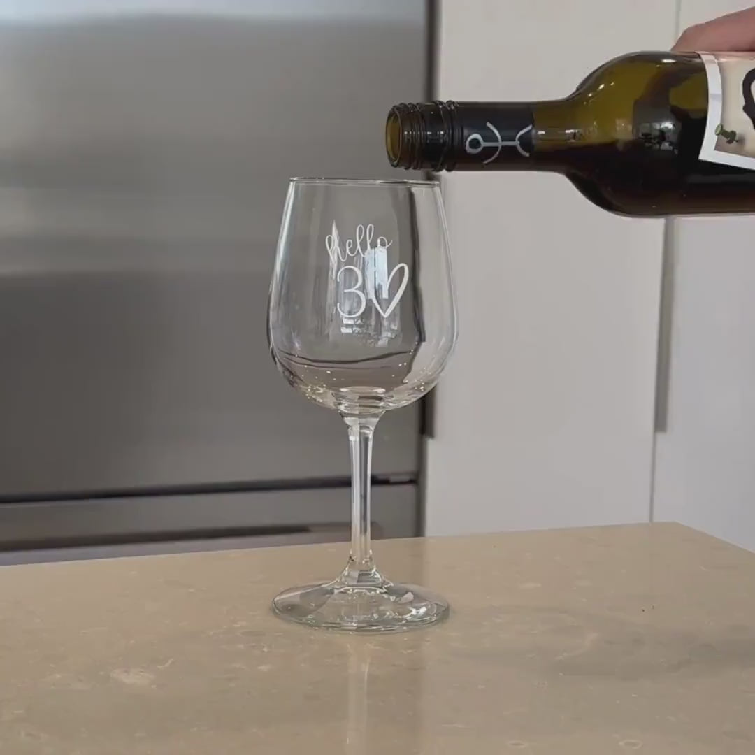 Hello 40 Wine Glass-40th Birthday Gift for Her-Funny Birthday Gift for Friend-40th Birthday Wine Glass-40th Decorations