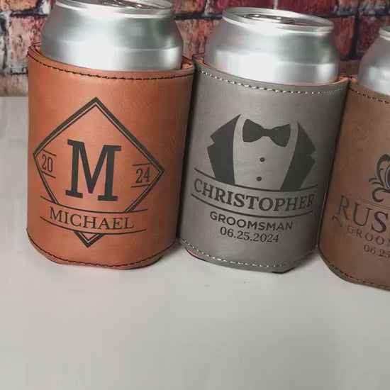 Groomsmen Can Cooler-Personalized Groomsmen Gift-Personalized Can Cooler-Groomsmen Proposal-Groomsmen Gifts Personalized-Beer Can Holder