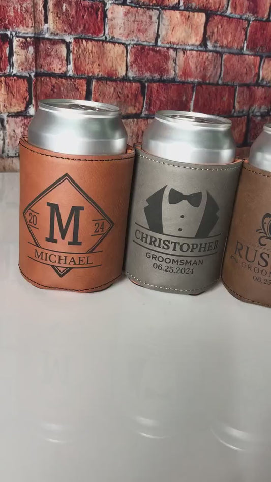 Groomsmen Can Cooler-Personalized Groomsmen Gift-Personalized Can Cooler-Groomsmen Proposal-Groomsmen Gifts Personalized-Beer Can Holder