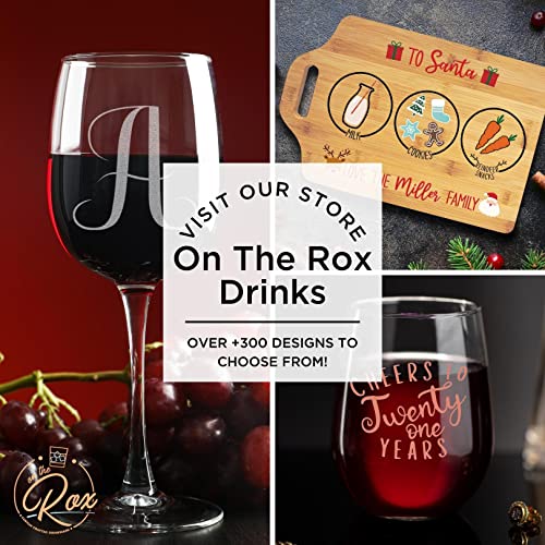 On The Rox Drinks Wine Gifts for Grandmothers- 17 Oz Funma: Like A Regular Grandma, Only More Fun Engraved Stemless Wine Glass