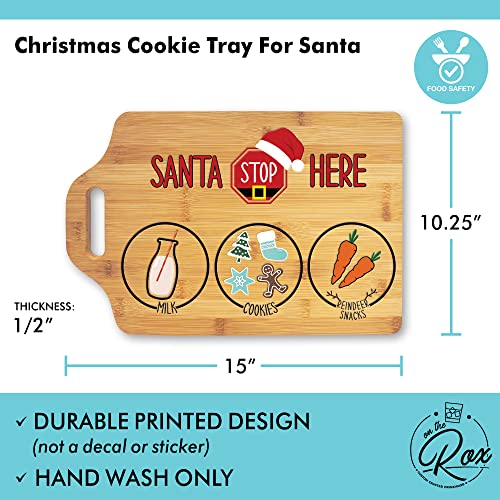 Santa Holding Tray for Christmas Cookies - Santa Stop Here Cookie Tray
