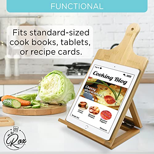 Personalized Gifts for Mom - Recipe Cookbook Stand - Custom Engraved Bamboo Book Holder for Kitchen Counter - Mother's Day Gifts for Moms and Grandma - Gifts from Daughter, Son and or Husband