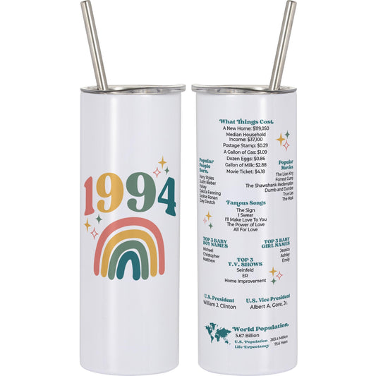 30th Birthday Tumbler Gifts For Women, Men - 20oz 1994 Tumbler Cup Gifts For Her