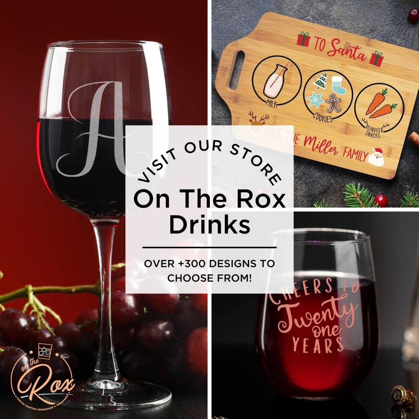 On The Rox Drinks Grandma and Grandpa Gifts -  17oz Grandma's and 11oz Grandpa's Sippy Cups, Set of 2- Gift Wine and Whiskey Glasses - Gift Ideas for First-Time Grandmother or New Grandparents